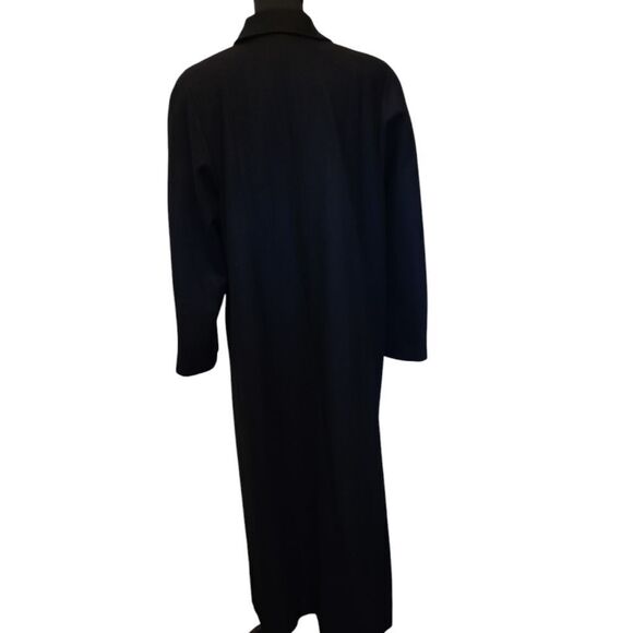 harve' bernard Elegant Black Long Coat sz 10 vintage - Picture 3 of 12